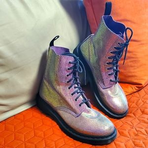 Dr. Martens - Pascal - Violet Mirror/Iridescent Mermaid Boot - Size 9
